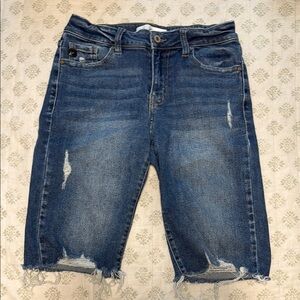 Distressed Kancan Denim Shorts